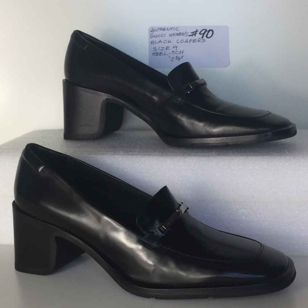 Authentic Gucci Women's Black Loafers Sz 9